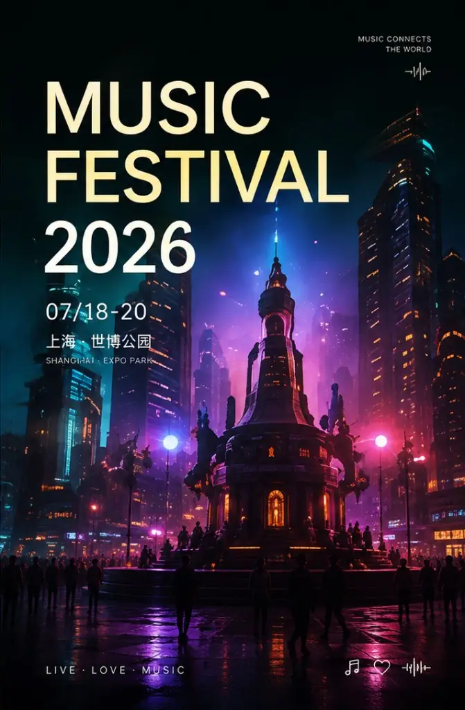 Music Festival 2026 活动海报示例